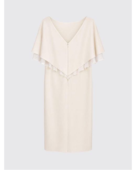Alberta Ferretti Natural Midi Sheath Ceremony Dress