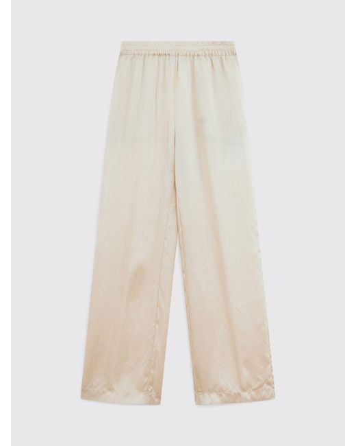 Aspesi Natural Wide Leg Silk Trousers