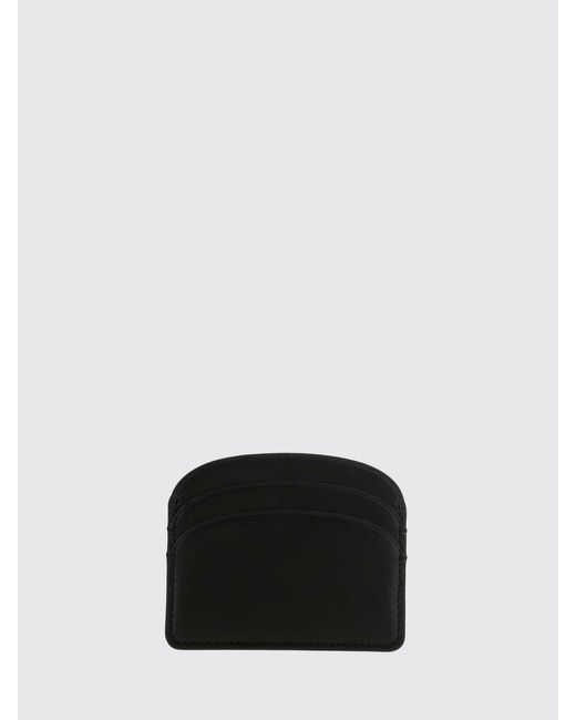 A.P.C. Black Calfskin Leather Card Holder