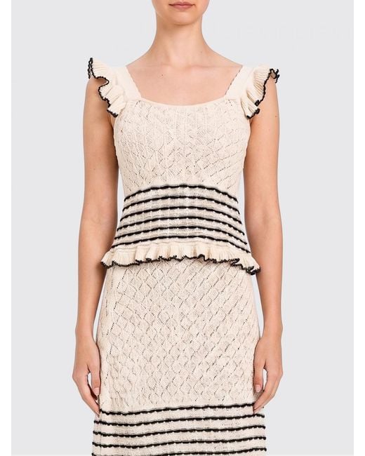 Twinset Natural Linen Knit Top