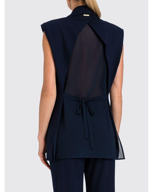 Twinset Blue Viscose Blend Vest