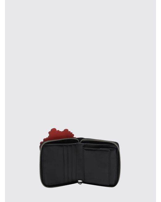 Marc Jacobs White Leather Wallet With Graphic Print And Zip Closure