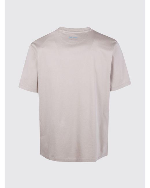 Paul Smith Gray Cotton T-Shirt With Floral Print for men