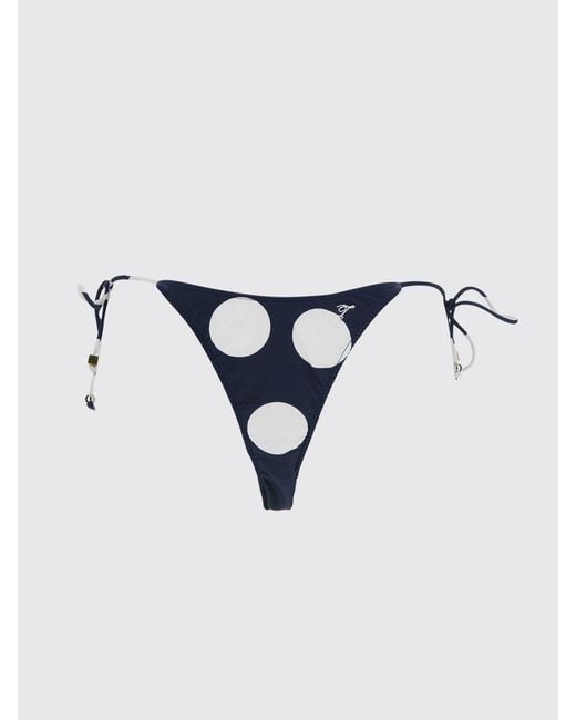 Jacquemus Blue Polka Dot Low-Rise Bikini Bottoms With Tie-Side Fastenings