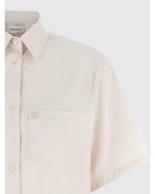 Ferragamo Natural Cotton And Silk Shirt