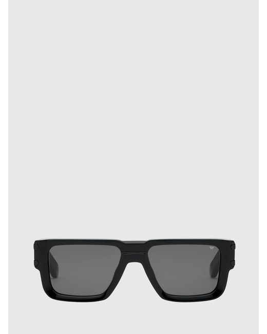 Philipp Plein Gray Eagle Aviator Acetate Sunglasses With Lettering Logo for men