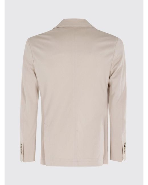 Circolo 1901 Natural Formal Single-Breasted Stretch Cotton Blazer With Two Buttons for men