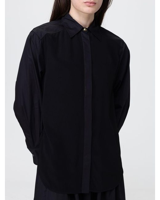 Pinko Blue Poplin And Crepe Shirt