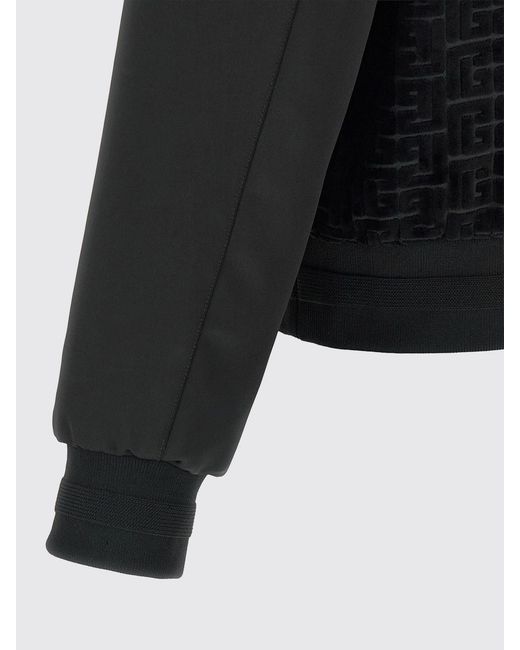Balmain Black Cotton Blend Bomber Jacket for men