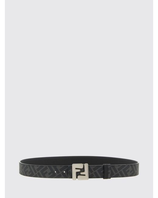 Fendi White Ff Faux Leather Belt for men