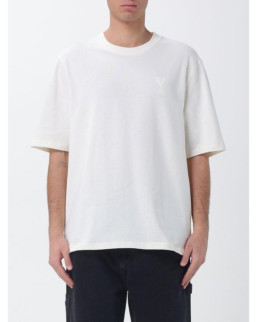 AMI White Cotton T-Shirt for men