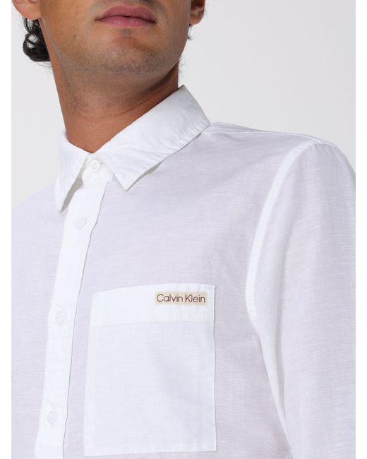 Camicia Classica di Calvin Klein in White da Uomo