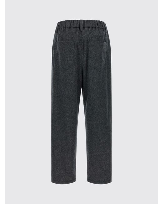 Brunello Cucinelli Black High-Waisted Straight-Leg Wool-Blend Trousers With Belt Loops