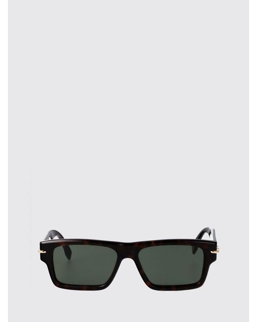 Fendi Black Rectangular Acetate Sunglasses With Contrasting Logo for men