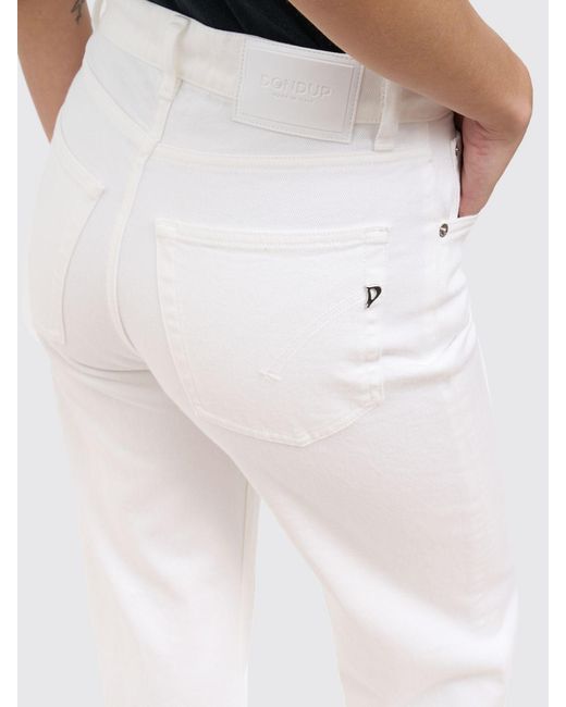Dondup White Wide Leg Stretch Denim Jeans