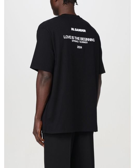 T-shirt con logo posteriore di Jil Sander in Black da Uomo