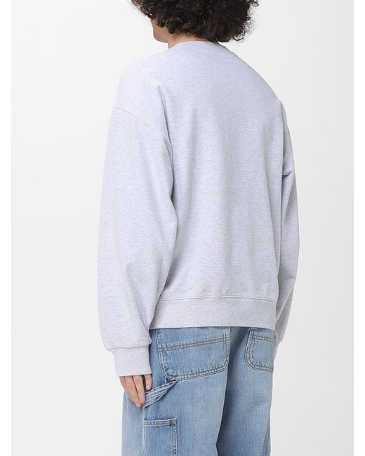 Carhartt Blue Cotton Crewneck Sweatshirt With Logo for men