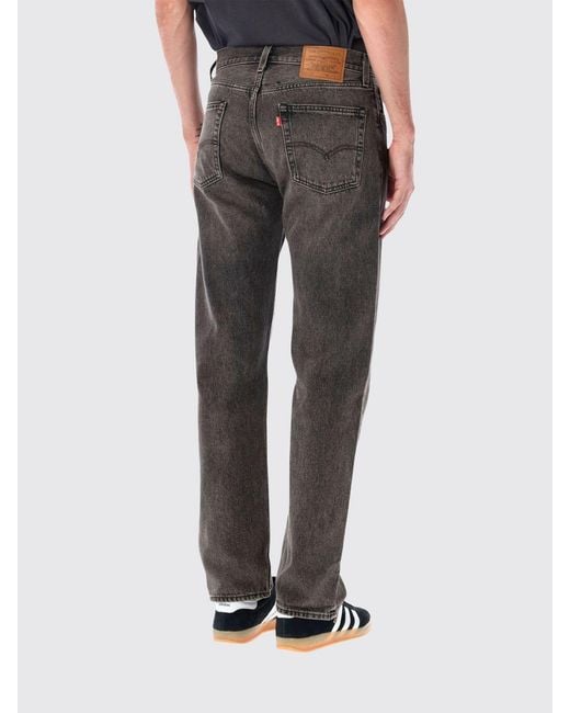 Levi's Gray 555 Straight Mid-Rise Cotton Jeans for men