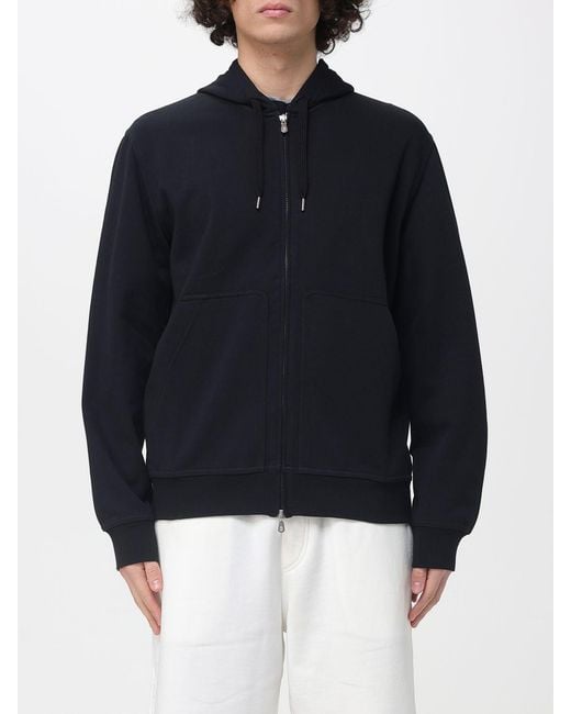 Brunello Cucinelli Blue Cotton Blend Hoodie for men