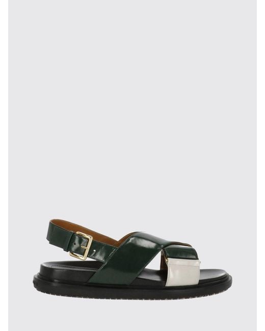 Marni White Leather Sandal