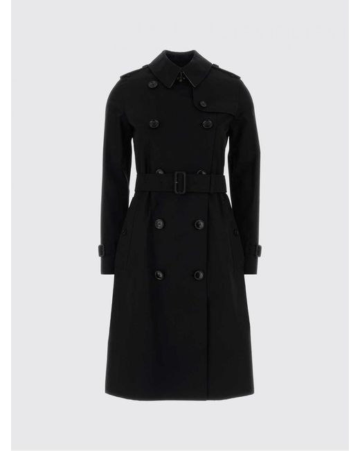 Burberry Black Double Breasted Cotton Trench Coat