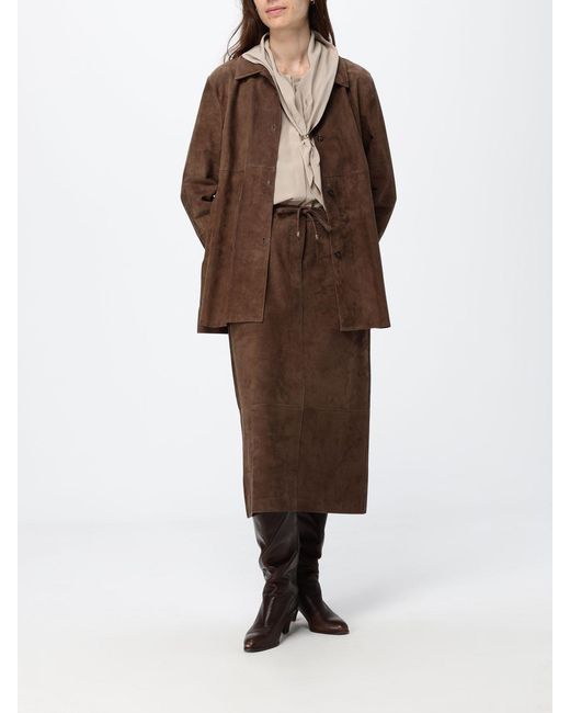 Max Mara Brown A-Line Midi Skirt