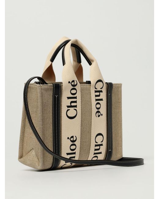 Borsa Woody Small di Chloé in Natural