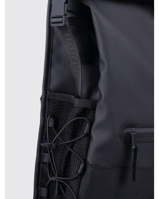 Rains Black Trail Mountaineer Rolltop Polyester Backpack for men
