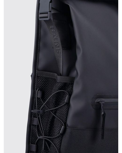 Rains Black Trail Mountaineer Rolltop Polyester Backpack for men