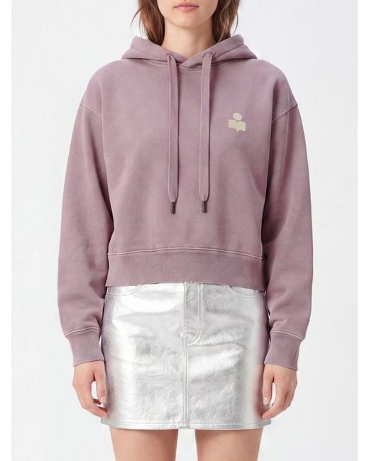 Isabel Marant Purple Logo Jersey Hoodie