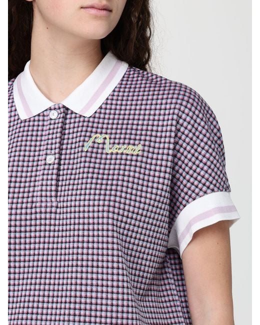 Marni Purple Vichy Cotton Polo Shirt