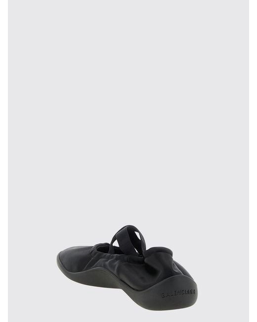 Balenciaga White Shibuya Bicolour Polyester Mary Jane Flats With Logo