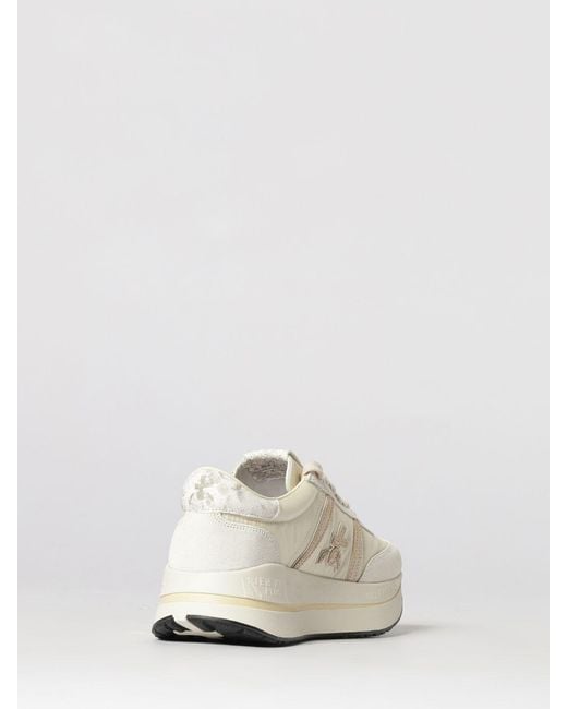 Premiata White Bethcoin Suede And Mesh Sneakers