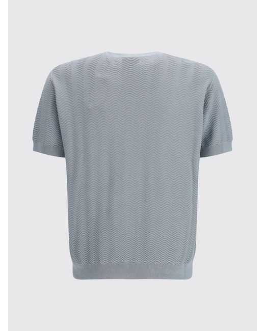 Giorgio Armani Gray Cotton Blend Crew Neck Sweater for men