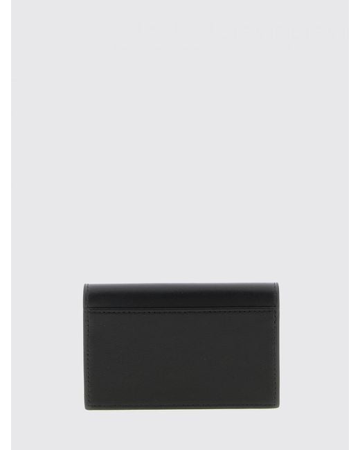 DIESEL Black 1Dr Iv Leather Card Holder Oval D