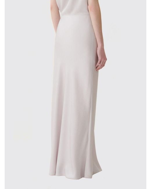 Fabiana Filippi Pink High-Waisted Satin Midi Pencil Skirt