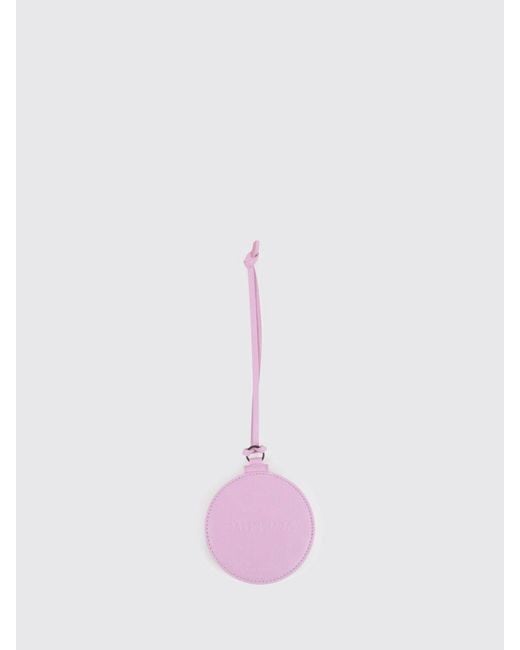 Balenciaga Pink Arena Leather Keychain With Mirror