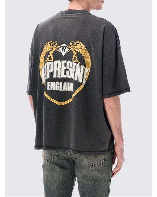 Represent Gray Cotton Crew-Neck T-Shirt With Logo for men