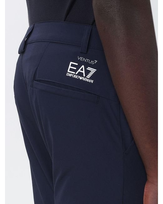 EA7 Blue Stretch Jersey Chino Trousers for men