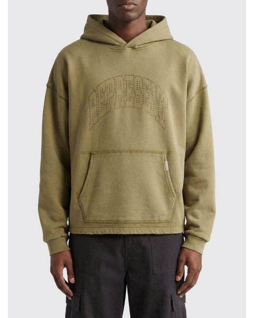 Represent Green Cotton Hoodie With Logo for men