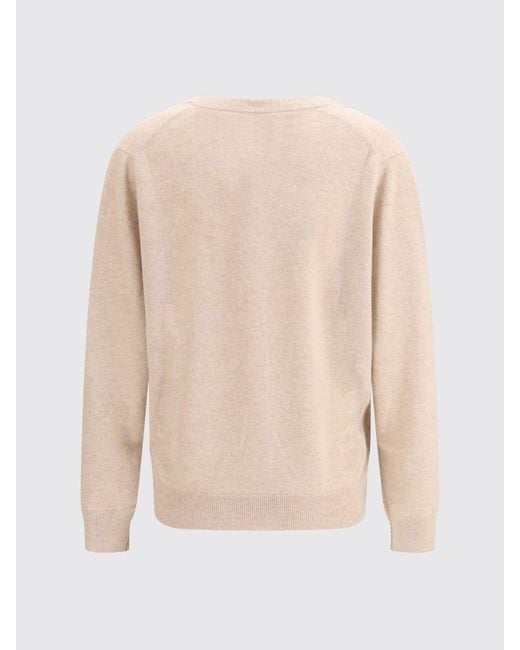 Allude Natural 100% Cashmere V-Neck Cardigan With Patch Pockets