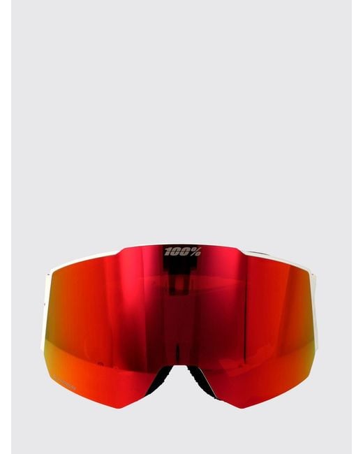 100% Red Snowcraft Goggle Ski Mask With Polycarbonate Lenses for men