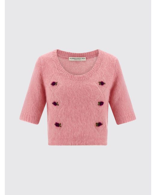 Alessandra Rich Pink Mohair Sweater