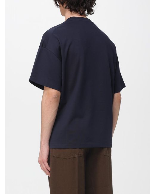 Jil Sander Blue Cotton T-Shirt With Logo for men