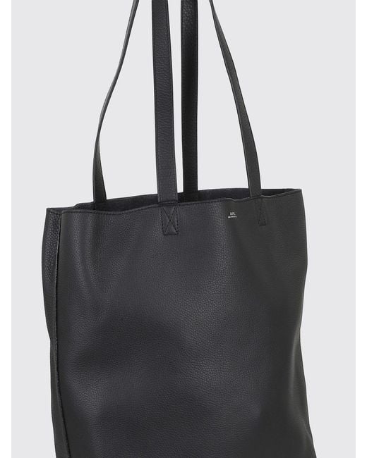 A.P.C. Black Maiko Grained Leather Bag for men