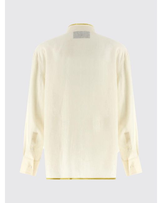 Valentino Natural Linen Shirt With Floral Print