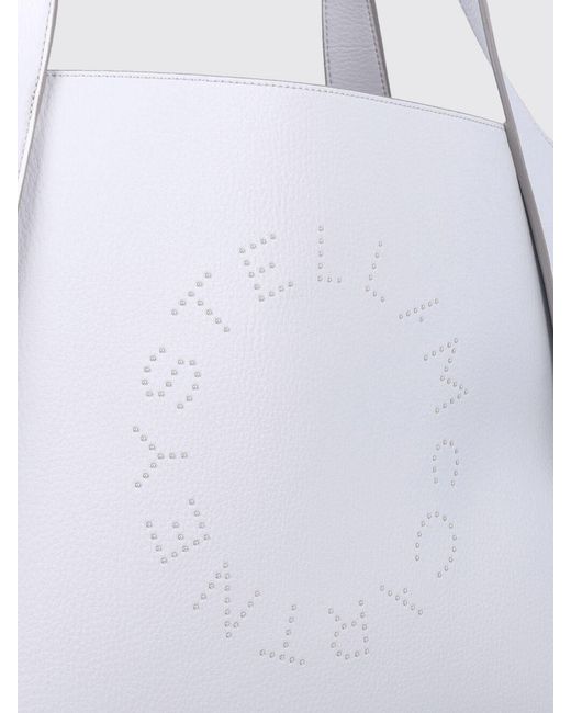 Stella McCartney Gray Faux Leather Bag With Micro Stud Logo