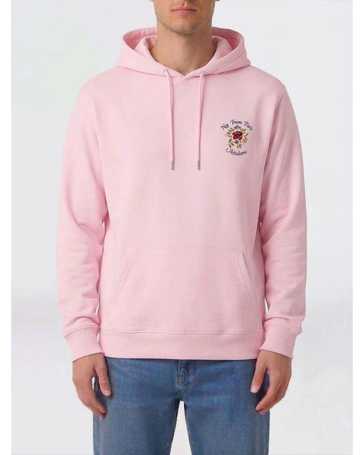 Drole de Monsieur Pink Cotton Hoodie for men