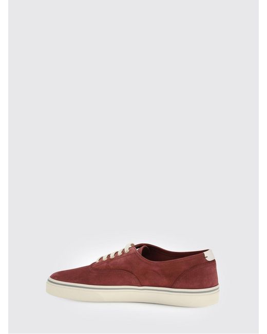 Brunello Cucinelli Red Suede Sneakers for men