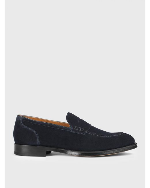 Doucal's Blue Suede Loafers for men